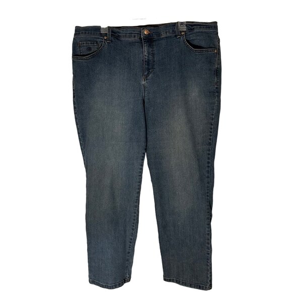 Gloria Vanderbilt Amanda Women's Plus Size 18W Denim 5 Pocket Jeans Blue - Picture 1 of 14